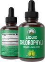 Chlorophyll Liquid Drops - Ultra High Renhed, Alkoholfri, Non- GMO, Gluten Free Liquid Chlorophyll Drops Supplement. Tag med Vand. Intern deodorant + hudpleje, immunforsvar og fordøjelsesstøtte