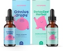 JoySpring Genius Drops & DetoxZee Herbal Bundle | Kids Vitamins Naturally Sourced, Non-GMO, Non-Alcoholic Liquid Formula, Immunity Health Support | Vegan & Vegetarian Supplements