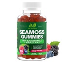 Sea Moss 3000mg Gummies med Bladderwrack og Burdock Root - Natural Irish Sea Moss for immun, Thyroid og Detox Support - Ekstra styrke, Great Tasting - Glutenfri, Vegan - 60 Gummies