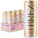 BREZ FLOW Lions Mane Mushroom Drink, 8-Pack, Non- Infured, Adaptogens, Lempelse, Opløftning, og Social, Sparkling Lemon Elderflower Tonic 12 Fl oz