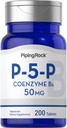 Piping Rock P5P Vitamin B6 ttesmå 124; 50mg • 124; 200 tabletter • 124; Pyridoxal 5- fosfattilskud • 124; Vegetarisk, Non- GMO, Gluten Free