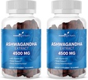 Ashwagandha Gummies - Sovekvalitet, hukommelse, & Kognitiv support - Ashwagandha Gummies for kvinder & mænd Pack af 2, 60 Servering