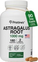 PRISTINE 'S Astragalus Root immunforsvar Support Kapsler -1000mg 90 Day Supply Herbal Adaptogen - sund aldring, hjerte & lung sundhed