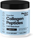 Perfect Keto Collagen Peptider Protein Powder med MCT Oil, Hydrolyzed Collagen, Type I & III tillæg, Gluten Free, Grass Fed, Low Carb, Keto Coffee Creamer, Collagen for kvinder & mænd, Unflavored