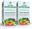 LAND FARMS Super Frugt og Veggies Kapsler, Hele fødevarer supplement, kraftfuld antioxidant, understøtter energi, immunsundhed, øger fordøjelsessygdomme, 30 Økologiske Super fødevarer, 60 Servere, 2 Pack