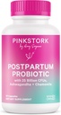 Pink Stork Probiotika til postnatale kvinder - 30 milliarder CFUS med Ashwagandha og kamille, Postpartum Essentials for Hormone Balance, Mood Support, Gut Health, fordøjelsesbesvær, 30 kapsler