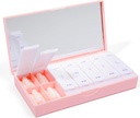 PORT X POLISH Designer Weekly Pill Box Organizer (AM / PM 2X Daglig, Blush Pink)