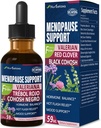 Black Cohosh Menopause Support Drops, Phytoøstrogen Kosttilskud W / Red Clover, Motherwort & St. John 's Wort Extract for Hot Flashs, Night Sweats & Comfort. Cimicifuga para Menopausia. 2oz