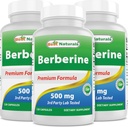Best Naturals Berberine 500mg 120 Capsules - Supports Immune Function, Cardiovascular & Gastrointestinal Function (120 Count (Pack of 3))