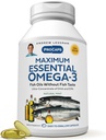 ANDREW LESSMAN Maximum Essential Omega-3 Mint - 60 Softels - Ultra-Pure, High Potence Omega-3 Olies. Høj DHA, ingen stomach, ingen kontaminanter, ingen kviksølv. Lille let at synke bløddele