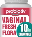 Chewable vaginal Probiotika til kvinder 10 Millioner CFU + Organic Prebiotics - Understøtter vaginal sundhed, vedligeholder vaginal pH balance & fremmer feminin friskhed, Strawberry- flavored tabletter