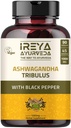 Ashwagandha Capsules Organic 1000mg (90 Kapsler) Lavet med Tribulus Terrestris, Shatavari og Black Pepper Organic Ingredients
