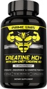 Prime Labs Creatinine HCl Kapsler - med CON- CREYT ®, Rhodiola Root Extract, & L- Theanine - Muskelstøtte, Endurance, Kognitiv funktion - for mænd og kvinder - 60 piller