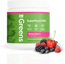 310 Nutrition Organic Superfood Green Powder - Super Green Powder supplement med Daily Green Spirulina, Vegetabilske enzymer & antioxidanter - Immunitet Boost - blandet berry, 30 Servere