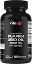 Cold Pressed Pumpkin Seed Oil 3000mg per servering - 180 Softgels - non-GMO & Gluten Free