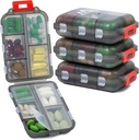 4PS Travel Pill Organizer med 164 Slice Labels Medicine Organizer af M Muchengbao (Grey)