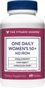The Vitamin Shoppe One Daily Women's 50+ Multivitamin with No Iron, Multi-Mineral Supplement, Supports Energy Production, Supports Cardiovascular, Vision and Immune Health (60 Tablets)