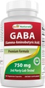 Bedste Naturals GABA Supplement 750mg 180 Veggie Kapsler, Naturals Sleep Aid