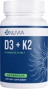 D3 + K2 - vitamin D3 K2 tillæg til kvinder og mænd - 60 Veggie kapsler - med Bioperine Black Pepper Extract - understøtter maksimal Calcium Absorption og hjerte og ben sundhed - Made in USA