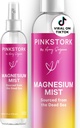 Pink Stork Magnesium Spray Mist - for rolig, stress, og søvn, Seasonic Support, Graviditet skal Haves, 200 mg pr 6 sprays, Pure Magnesium Chloride Body Spray, 4 oz, uduftende