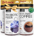 Mushroom Coffee and High Prebiotic Fiber Gummies Bundle - 9 Mushroom Adaptogen Mix, Dietary Fiber 7G, Probiotic - Instant Mushroom Coffee and Fiber Chews for Immunity, Gut Health - for Men and Women