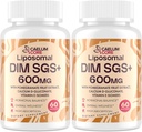 Liposomal DIM SGS Supplement - Hormone Supplement for Women & Men, Estrogen Supplements Contains Sulforaphane Glucosinolate, Vitamin E, Pomegranate Fruit - Support Detox and Antioxidant (2 Pack)