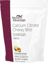 Bariatric Advantage Calcium Citrate Chewy Bites 500 mg - Højt Absorberbare & fordøjelige - Vitamin D3 - Nemt Chewable Calcium Supplement - Ananas Mango - 90 Greve