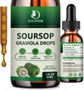 (2 Pack) Organic Soursop Graviola Liquid Drops, Soursop Extract Organic Pure for Natural Antioxidant, Cell Support & Regeneration, Immunboost, Soursop Bitters Liquid Rich in Multivitamin - 2 FL OZ