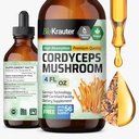 BIO KRAUTER Cordyceps Mushroom Extract - Cordyceps Sinensis Liquid Mushroom Extract - 670 mg per servering - Vegan, Alkohol & Sugar Free - 4 Fl.Oz.