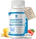 5-in-1 Magnesium Complex tillæg med vitaminer & planteekstrakter, 30 dages forsyning med Magnesium Glycinat Citrate Taurate Oxide for Calm Bone Muscle Energy Cortisol Balance, Vegan