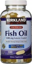 Kirkland Signature Enteric Coated Fish Oil Omega 3 1200 MG Fish Oil, 684 MG of Omega 3 Fatty Acids, 180 softgels