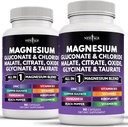 NEW AGE Magnesium Supplement -Powerful Glycinate Citrate Malate Oxide Taurate Aspartate Gluconate Orotate & Mag Chloride Manganese Bone Health and Bone Strength, Joint Support- 180 Count