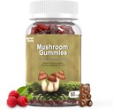 Mushroom Gummies 10 Blend - Mushroom med Lions Mane, Chaga, Reishi, Cordyceps 2500mg, Brain Kosttilskud til hukommelse og fokus