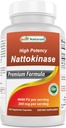 Bedste Naturals High Potency Nattokinase 4000 FU Per Serving / 200 mg per Serving, 240 Vegetarain kapsler. Non-GMO, Gluten Free.