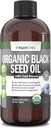 Organic Black Seed Oil - USDA Certified Organic Black Cumin Seed Oil Liquid - High Thymoquinone Content - Non-GMO og Cold- Pressed - Rich Source of OMEG- 6 & OMEG- 9 Fedtsyrer - 8 Oz