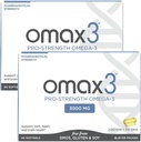 Omax3 Pro- Strength Ultra- Pure Omega-3 Fish Oil - 1000 mg - Maksimum Professional Joint & Muscle Support - EPA DHA - NSF Certified - 60 / per Softgel Blister (pakke med 2)