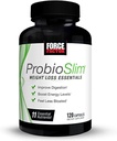 FORCE FACTOR ProbioSlim vægttab Essentials Komplet daglige fordøjelsesmæssige sundhed og vægttab Probiotisk supplement til kvinder og mænd med elektrolyter og grøn te ekstrakt, 120 kapsler