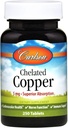 Carlson - Chelated Copper, 5 mg, Superior Absorption, Circulation Health, Nerve Function & immunsupport, 250 tabletter