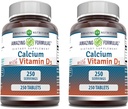 Amazing Formulas Calcium med vitamin D3 Supplement • 124; tabletter • 124; Non- GMO • 124; Gluten- fri • 124; Lavet i USA (2 Pack, 250 Tæl)