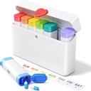 Daviky Pill Organizer 2 gange om dagen - Stor kapacitet Weekly AM PM Pill Box med hjerte-latch, 7 dages rejse Pill Case, Cute Medicine Organizer for Medication, Vitaminer, Kosttilskud