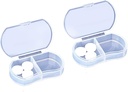 2PCS Pill Case Organizer, Daily AM & PM Containers, MedicHolder, Ideel til Medicin, Vitamin, Supplement, Perfekt til rejse, Ideel til Purse (hvid)