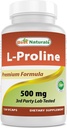 Bedste Naturals L- prolin Aminosyre Kosttilskud 500 Mg, 120 Tæl (817716014456)