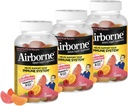Airborne 750mg C-vitamin immunstøtte supplement Gummies for voksne, Assorterede frugtflager, Gluten Free Manufted Blend med stærke antioxidanter Vitaminer A C & E, 63 Gummies (3 Pack)
