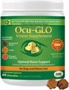 Ocu- GLO Cat & Dog Senior Supplement for Eye Support - Chewable Vision Vitamin Kosttilskud til store og små kæledyr pleje med Lutein, Omega-3 fedtsyrer, Grape Seed Extract & Antioxidants