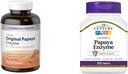 Amerikansk sundhed Papaya fordøjelsesmiddel Enzyme tyggetabletter 600 greve og 21. Century Tropical Papaya Enzyme tyggetabletter 100 Greve Bundle