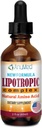 ANUMED - Lipotropic Complex Liquid Drops med vitamin B12, B6, Folinsyre, Cholin, Inositol til leversundhed, Natural Cleanser, Detox + øger naturlige energiniveauer. Vegan, Non- GMO, Gluten- Free (2oz)