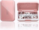 Travel Pill Organizer Moisture Waterproof Small Pill Box for Pocket Purse 6 Compartments Portable Pill Case Medicine Vitamin Holder Container, Pink