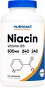 Nutricost Niacin (Vitamin B3) 500mg, 240 Capsules - with Flushing, Non-GMO, Gluten Free