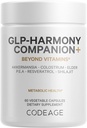 Codeage GLP- Harmony Companion + Supplement - GLP-1 Agonist Support - Lions Mane, Pea, Colostrum, Shilajit, Akkermansia, Ældre, Citrus Bioflavonoider, Broccoli, Resveratrol - Non-GMO - 60 Kapsler