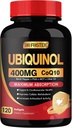 DRFOSTER Coq10 400mg Softgels Ubiquinol - Co Q 10 Supplement Coenzym q10 Cq10 400mg Plus E-vitamin, PQQ, Black Pepper for Heart Health, 120 Counts